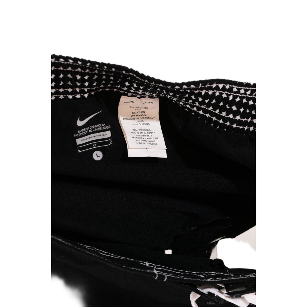 Nike Black Polyester Lined Athletic Shorts Womens L Swim Board Surf - Picture 7 of 7